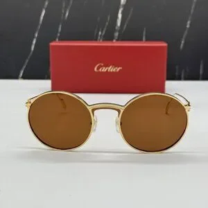 NEW CT0274S 002 CARTIER GOLD/BROWN TITANIUM WOMEN CARTIER SUNGLASSES CT0274S Sunglasses - Cartier Authorized Retailer  main image 4